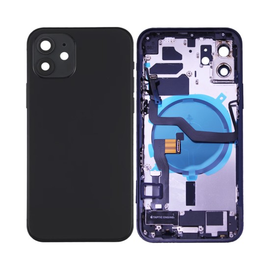 Tampa Traseira com Frame+Flex+Vibrator Apple iPhone 12 Preto Tampa Traseira com Frame+Flex+Vibrator Apple iPhone 12 Preto